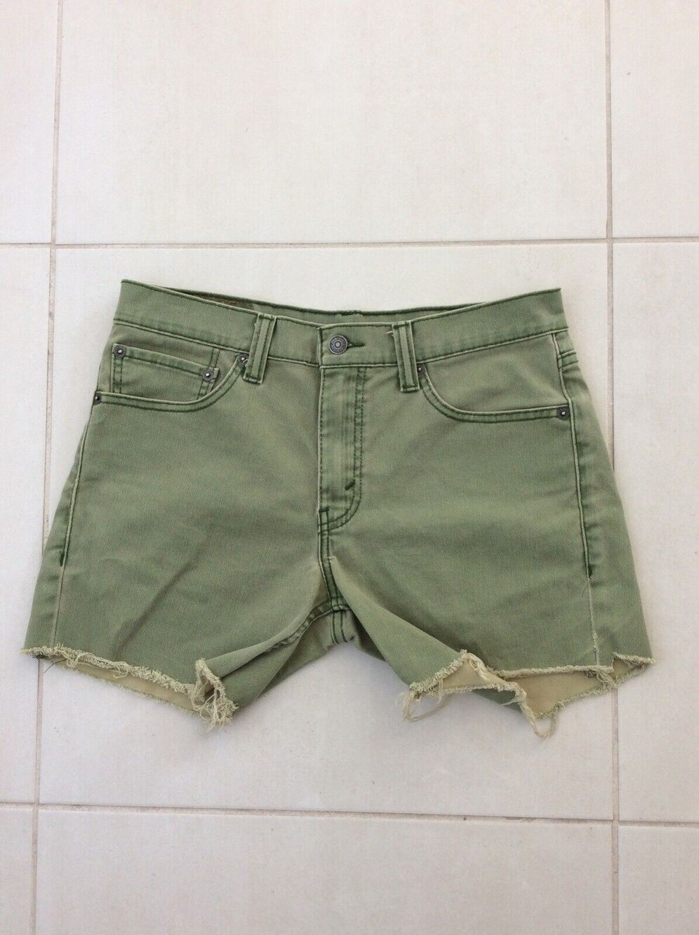 Levi's 511 Denim Shorts Mid Rise Stretch Jean FLAW